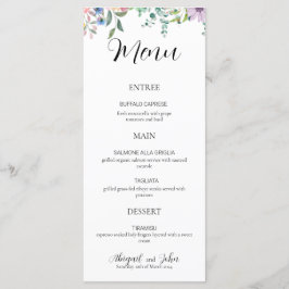 Elegante Menu Recepção de casamento de Flor Selvag