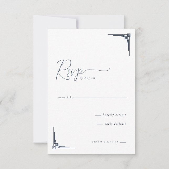 Elegante Minimalista Geométrica RSVP (Frente)