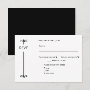 Elegante Minimalista Preto e Branco RSVP