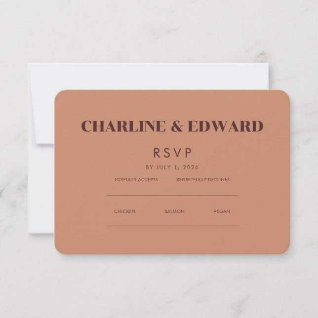 Elegante minimalista | Site de RSVP e QR (Frente)
