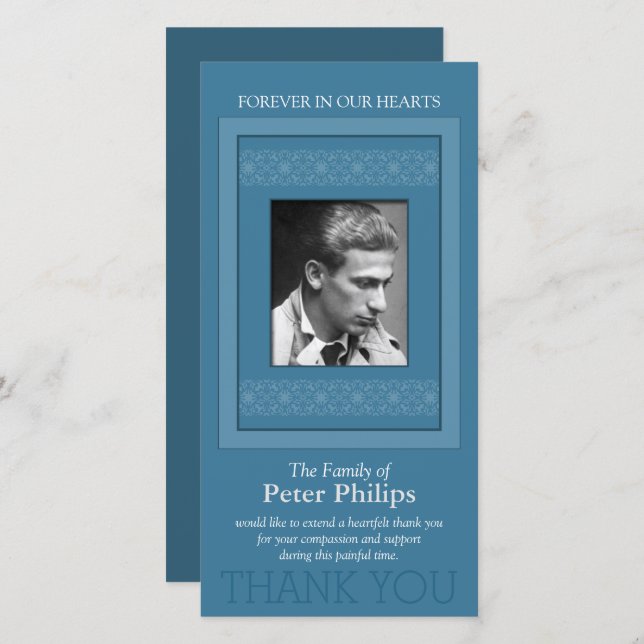 Elegante Modelo Obrigado Foto Memorial 3 (Frente/Verso)