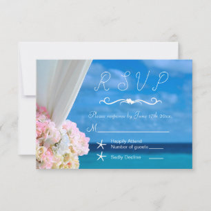 Elegante Modern Floral Ocean Beach Summer RSVP