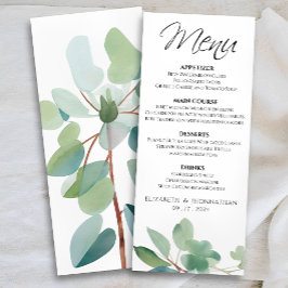 Elegante moderno Eucalyptus Greenery Menu Casament