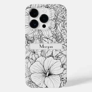 Elegante Moderno Flores Selvagens brancas e pretas