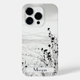 Elegante Moderno Flores Selvagens brancas e pretas