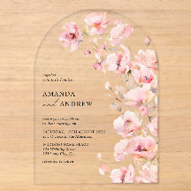 Elegante Moderno Rosa Floral Foto Casamento