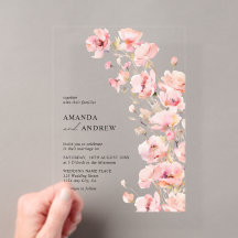 Elegante Moderno Rosa Floral Foto Casamento
