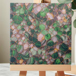 Elegante, moderno, verde e Dourado pedregulho<br><div class="desc">Elevem a decoração da sua casa com este azulejo decorativo de cerâmica, perfeito para adicionar um toque de elegância à sua cozinha, ao chão do banheiro ou ao fundo de lareira. O intrincado design apresenta uma matriz de formas sobrepostas e adjacentes que lembram seixos ou células orgânicas, predominantemente em tons...</div>