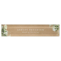 Elegante Moderno Verde Floral Kraft Rústico