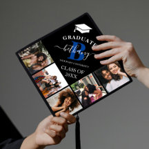 Elegante Monograma 5 Topper do Boné de formatura d