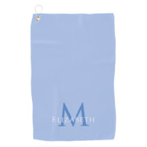 Elegante Monograma Azul com Nome Inicial Personali
