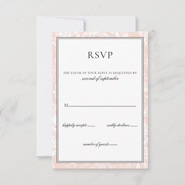 Elegante Monograma Blush Floral Wedch rsvp (Frente)