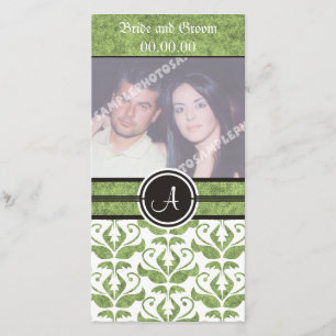 Elegante Monograma Damask Save The Date Cartões co
