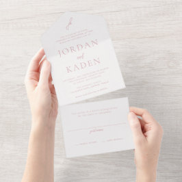 Elegante Monograma de Casamento em Letra de Cursiv