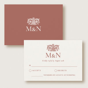 Elegante Monograma de Casamento RSVP Embalagem de