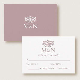 Elegante Monograma de Casamento RSVP Enclosure Ros