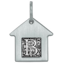 Elegante Monograma de Floral Vintage com Letra B