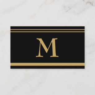 Elegante Monograma Dourado Cartão de visita Formal