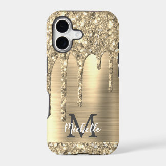Elegante Monograma Dourado Glitter Drives Dourados
