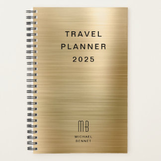 Elegante Monograma Falso Planejador de Viagem a Ou