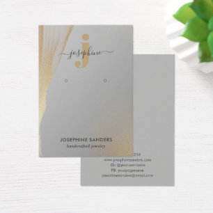 Elegante Monograma Logotipo Dourado Cinza com reve