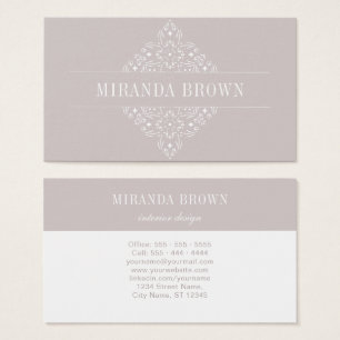 Elegante Monograma Minimalista Beige White Classy