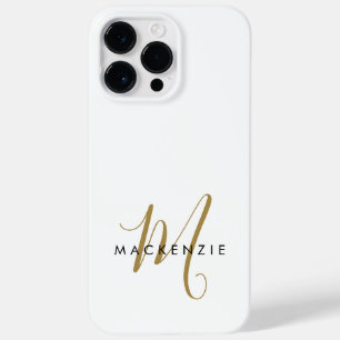 Elegante Monograma Moderno em Grafite Branco