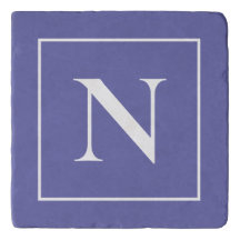 Elegante Monograma Periwinkle Blue Minimalist
