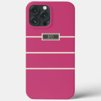 Elegante Monograma Personalizada Rosa Escuro