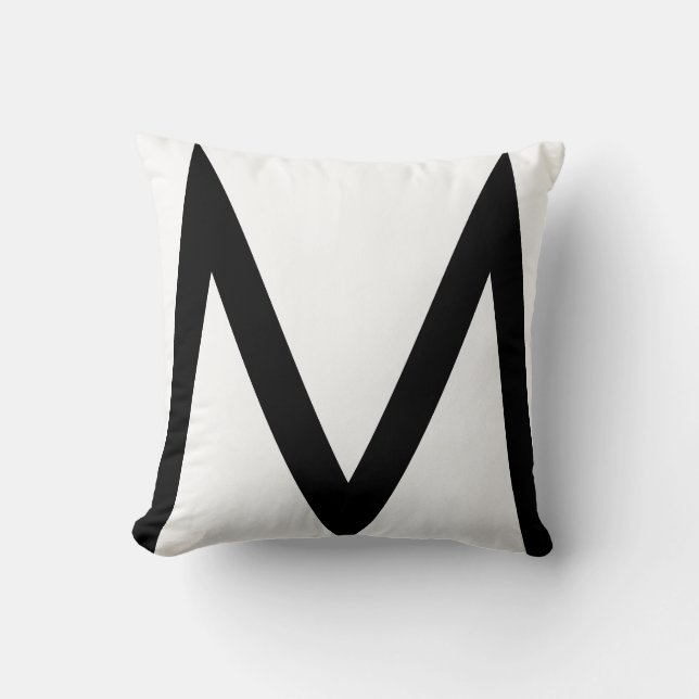 Elegante Monograma Preto com Estilo em Almofada Br (Frente)