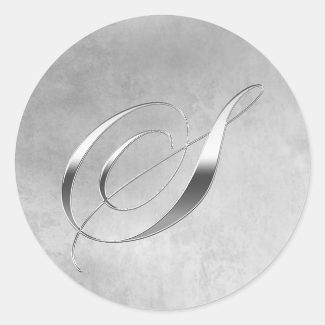 Elegante monograma S adesivo prateado (Frente)