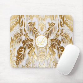 Elegante Monogrammed Gilded Aura Mousepad
