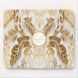Elegante Monogrammed Gilded Aura Mousepad