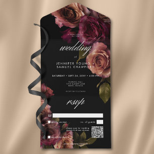 Elegante Moody Muody Rust & Burgundy Floral Código