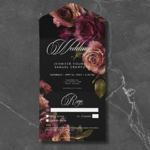 Elegante Moody Rust Burgundy Floral No Janta