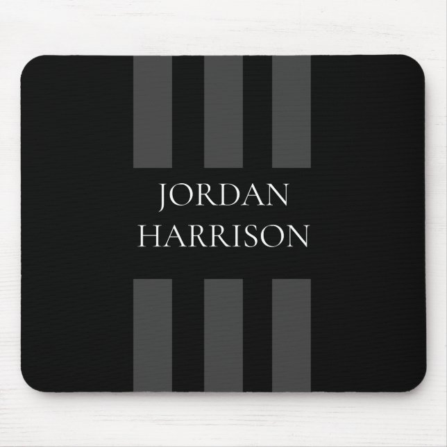 Elegante mouse pad com listras cinza e preto Logo (Frente)