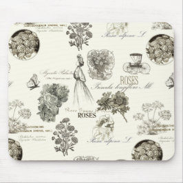 Elegante mousepad com padrão floral vintage
