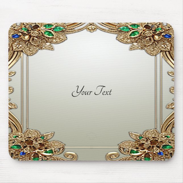 Elegante Mousepad Ornado a Ouro (Frente)