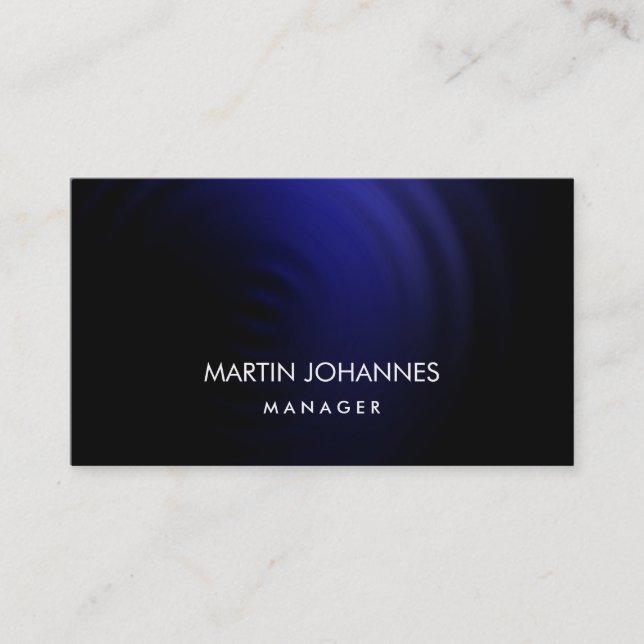 Elegante Na moda azul preto Cartão de visita (Frente)