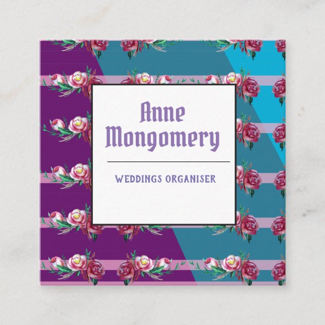 Elegante, Na moda Square Cartão de visita (Frente)