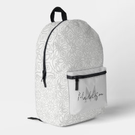 Elegante Na moda White Mandala Com Nome