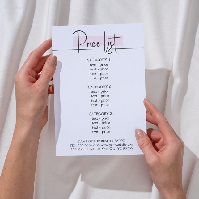 Elegante Na moda White Rose Beauty Menu (Criador carregado)