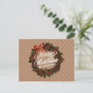 Elegante Natal Personalizado Cartão Postal
