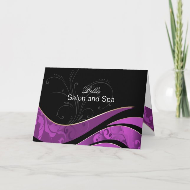 elegante negócio florescente roxo Obrigado Cartões (Frente)