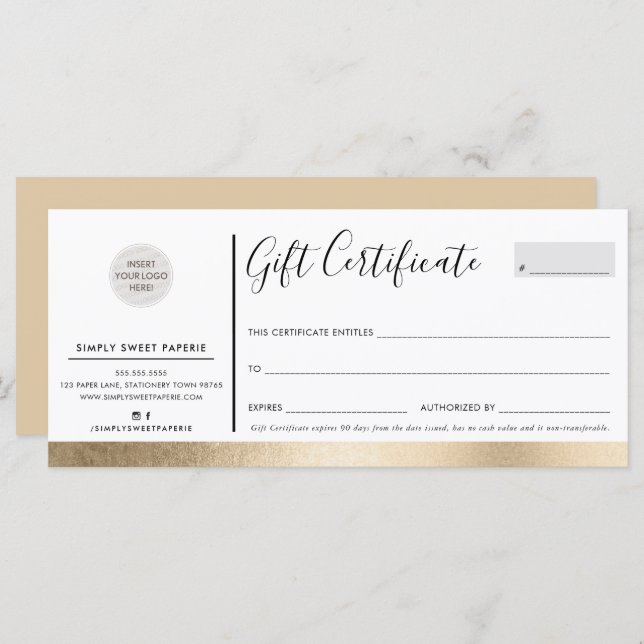 ELEGANTE NEGÓCIOS, o moderno chic black faux gold (Frente/Verso)