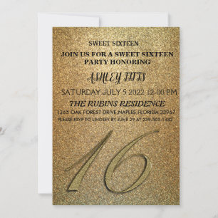 ELEGANTE NEGRO E DOURADO DOCE DE CONVITE 16.º NAS