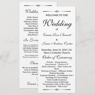 Elegante No Loving Memory Wedding Program