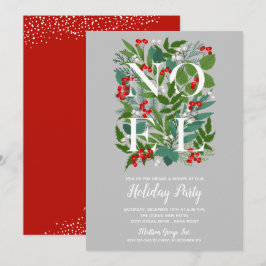 Elegante NOEL Greenery Convites de festas de Natal