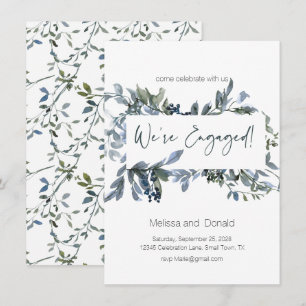 Elegante Noivado Floral Sage Silver Green