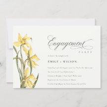 Elegante Noivado Rustic Yellow Daffodil Convite